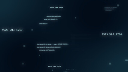 Futuristic abstract digital cyberspace with program code levitation.