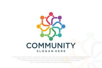 people connect logo design template .symbol of teamwork ,community and family