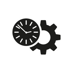 Time setup Gear with bonus options sign. Vector illustration.