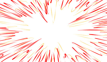 Obraz premium zoom anime red speed line for comic 