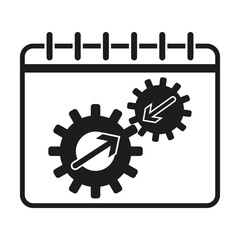 Obraz premium Gears integration calendar day icon. Vector illustration.