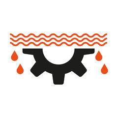 Blood gear drops icon. Vector illustration. EPS10.