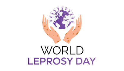 Vector illustration on the theme ofWorld Leprosy day observed each year during January.banner, Holiday, poster, card and background design.