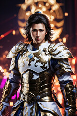 cyberpunk man future tech cosmic warrior