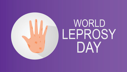 Vector illustration on the theme ofWorld Leprosy day observed each year during January.banner, Holiday, poster, card and background design.