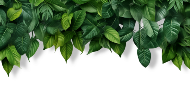 Compotition of tropical leaves on transparent background for advertising