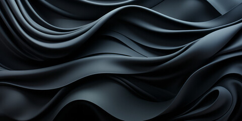 Obraz premium Black color flow wave trendy background. Background for presentation, Copy space, backdrop. Colorful texture. Ai generative