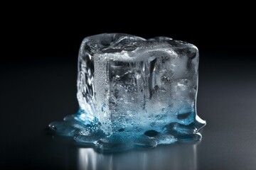 Melting ice cube. Generative AI