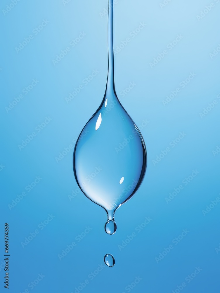 Wall mural water drop isolated on blue background ai