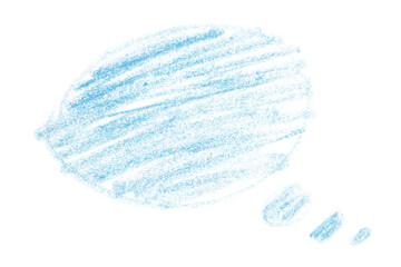 light blue brush painting speech bubbles isolated on transparent background.