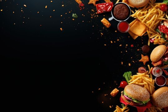 fast food design pattern or junk food design background