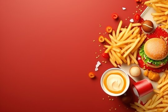 fast food design pattern or junk food design background