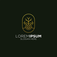 elegant gold plant logo