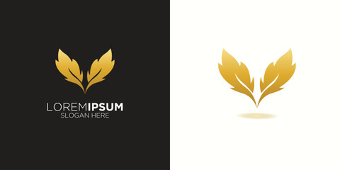 beautiful gold leaf logo