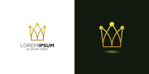 beautiful golden crown logo