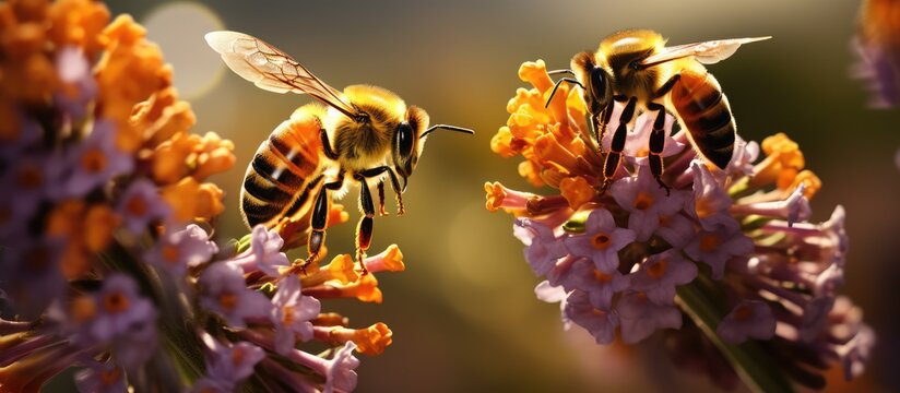 Orange ball tree also called Buddleja globosa is a Chilean and Argentine flowering plant species that attracts Western honey bees Apis mellifera