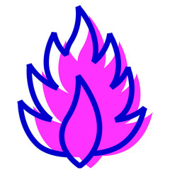 炎を表す2色スタイルのアイコン