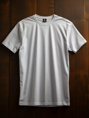 A mock up of a plain white luxury soft tee shirt. Generative AI. 