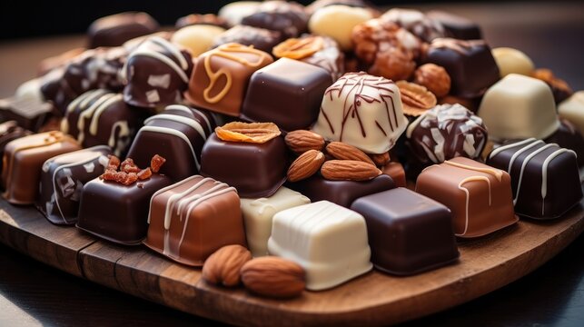 Assortment of rich chocolate.