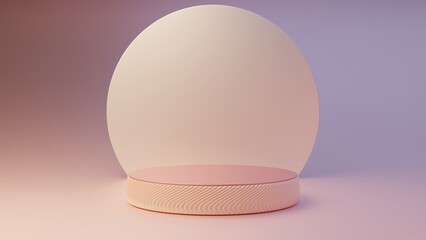 Beige empty podium or pedestal for product presentation. Mockup platform. 3d rendering