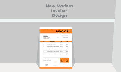 Minimal Corporate Business Invoice design template vector illustration bill form price invoice