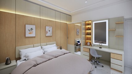 Fototapeta na wymiar interior design home minimalis with hpl finish