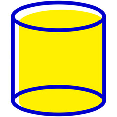 立体、円柱を表す2色スタイルのアイコン