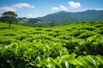 Fototapeta na wymiar Green Tea Leaves Plant