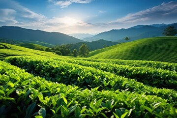 Fototapeta na wymiar Green Tea Leaves Plant
