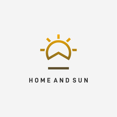 House and Sun Logo Design