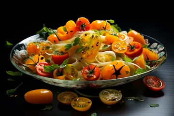 Nutritious summer salad featuring physalis. Generative AI