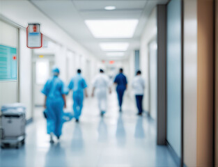 Hospital weekdays life, unfocused background.