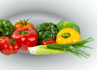 Vegetables in a white background