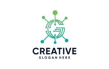 letter G modern biotechnology abstract logo design