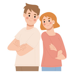 Fototapeta premium illustration of couple character poses. Celebrate valentines day illustration vector eps