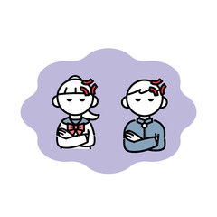 怒る学生の男女