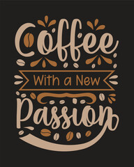 Typography Coffee T-Shirt Design, Coffee tee