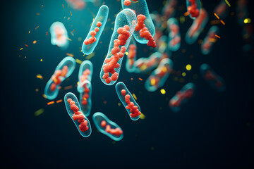 Helicobacter pylori bacteria , 3d illustration, generated ai - obrazy, fototapety, plakaty