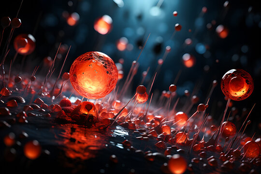  Abstract composition with a cluster of 3d spheres. Multicolored glossy bubbles, 3D illustration of balls. Trendy banner or poster design. Futuristic background , generate AI