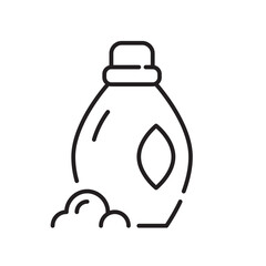 Liquid laundry detergent with ample foam sud. Pixel perfect, editable stroke icon