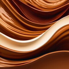 Creamy Canvas: Chocolate Crumble Waves in Panorama