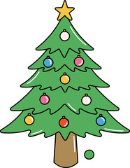 Groovy christmas tree illustration