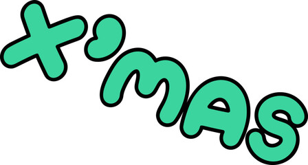 Groovy X'MAS text illustration