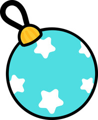 Groovy christmas ball illustration