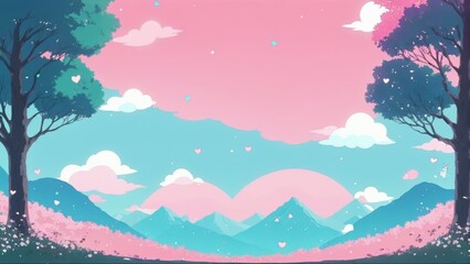 Fototapeta na wymiar Anime themed wallpaper/background