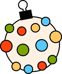 Groovy christmas bauble ball illustration