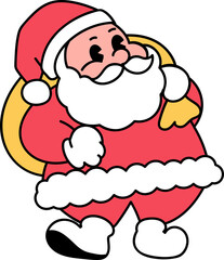 Groovy santa character illustration
