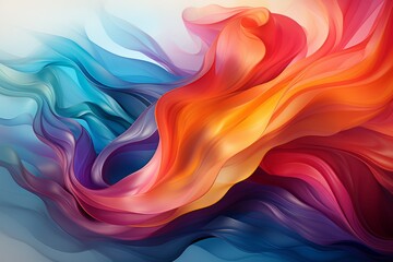 painting fire and water wave abstract art