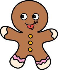 Groovy christmas cookie character illustration