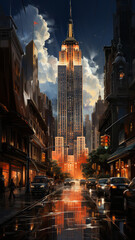 new york sky scrapper iconic landmark,generative ai